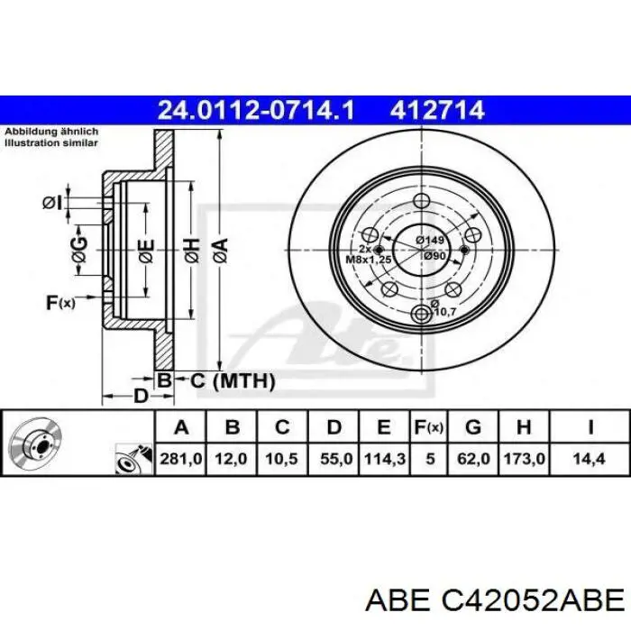 Гальмівні диски C42052ABE ABE