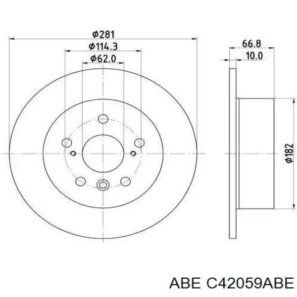 Диск гальмівний задній ABE C42059ABE