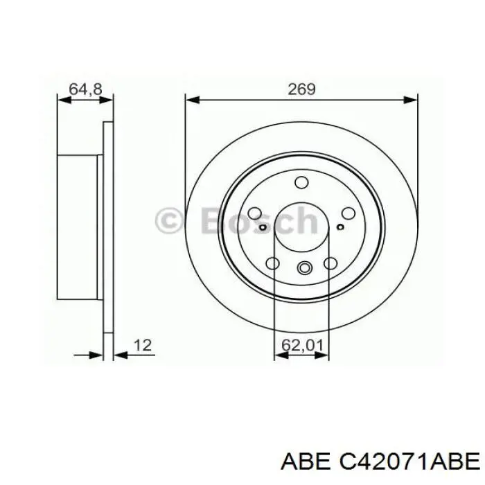Купити C42071ABE ABE Диск заднього гальма