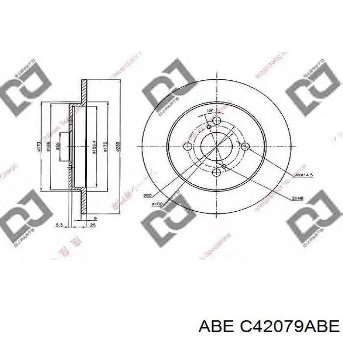 C42079ABE ABE диск гальмівний задній