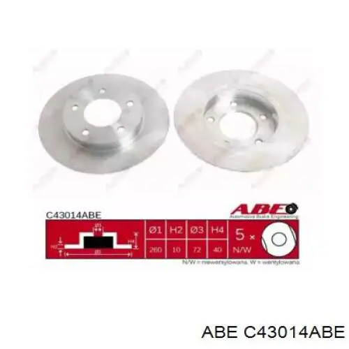 Гальмівні диски C43014ABE ABE