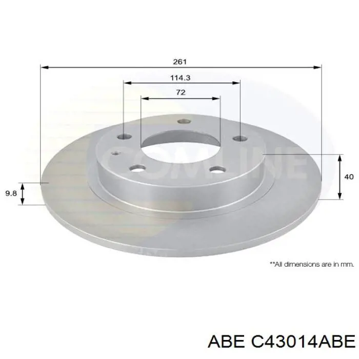 Купити C43014ABE ABE Диск заднього гальма