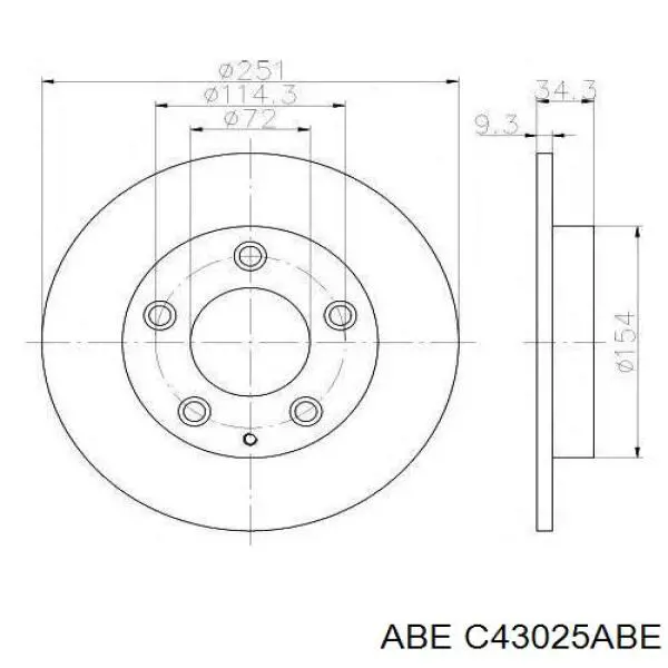 Купити C43025ABE ABE Диск заднього гальма