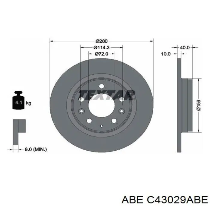 Купити C43029ABE ABE Диск заднього гальма