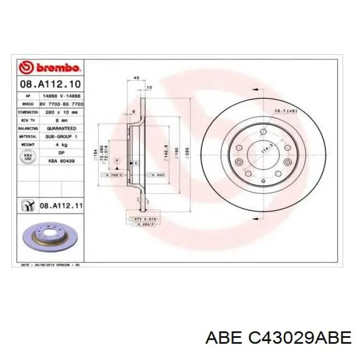 Гальмівні диски C43029ABE ABE