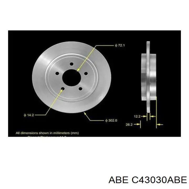 Гальмівні диски C43030ABE ABE