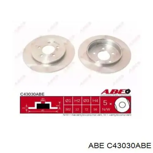 Диск гальмівний задній ABE C43030ABE