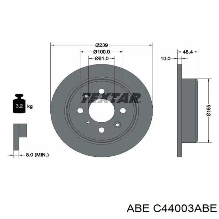 Задні дискові гальма ABE C44003ABE ціна, від 18.77 USD