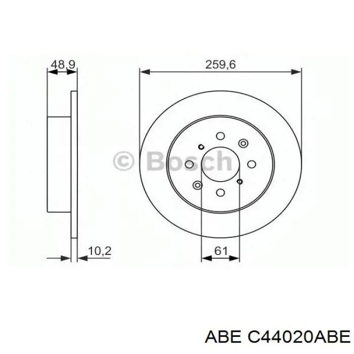 Купити C44020ABE ABE Диск заднього гальма