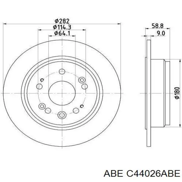 Купити C44026ABE ABE Диск заднього гальма
