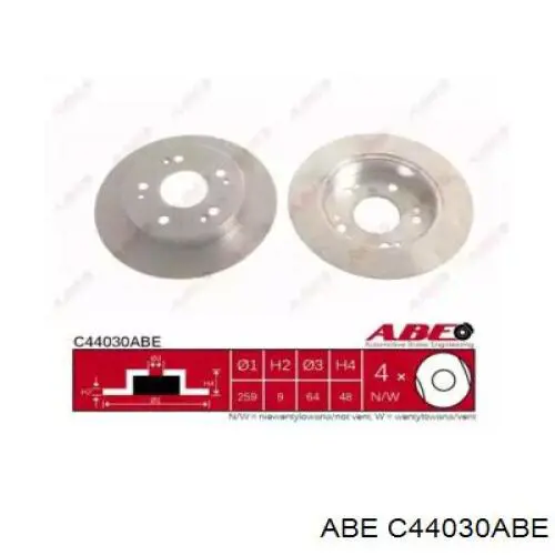 Задні дискові гальма ABE C44030ABE ціна, від 23.94 USD