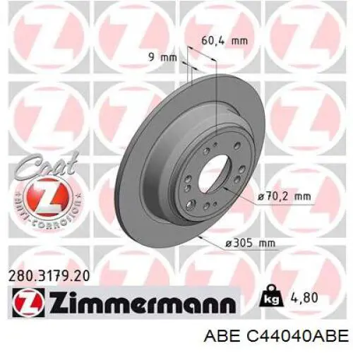 Гальмівні диски C44040ABE ABE