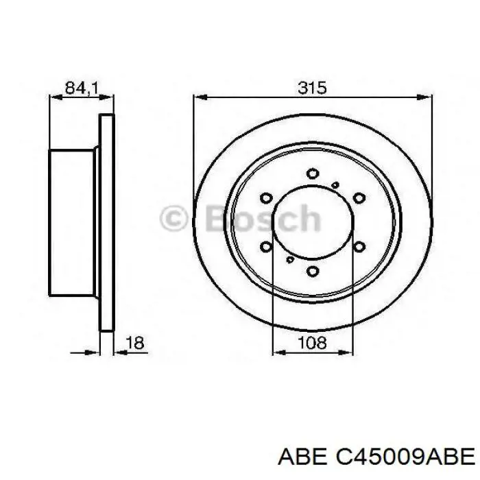 Диск гальмівний задній C45009ABE ABE