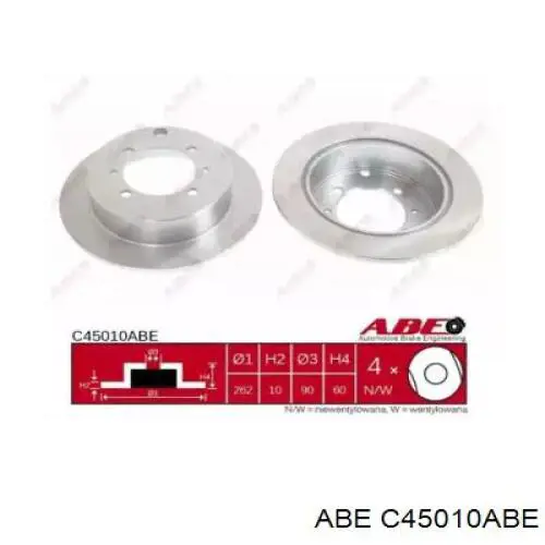 Гальмівні диски C45010ABE ABE