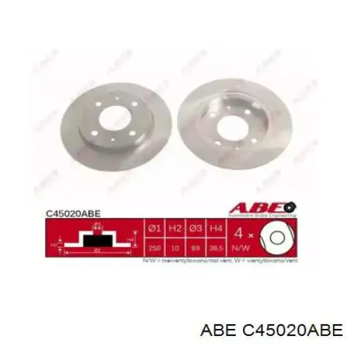 Купити C45020ABE ABE Диск заднього гальма