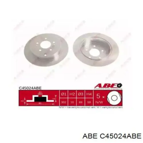C45024ABE ABE диск гальмівний задній