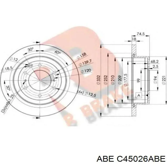 Диск гальмівний задній ABE C45026ABE