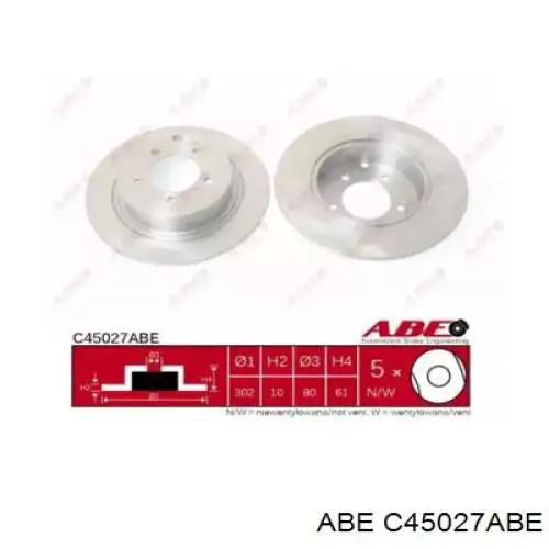 Задні дискові гальма ABE C45027ABE ціна, від 28.47 USD