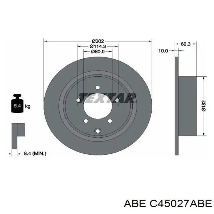 Купити C45027ABE ABE Диск заднього гальма