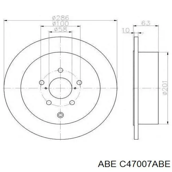 Задні дискові гальма ABE C47007ABE ціна, від 31.02 USD
