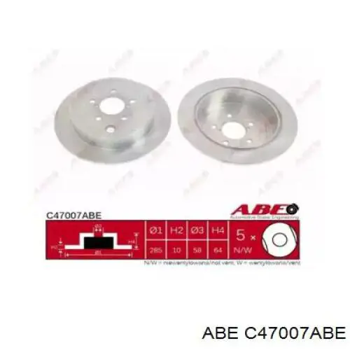 Гальмівні диски C47007ABE ABE