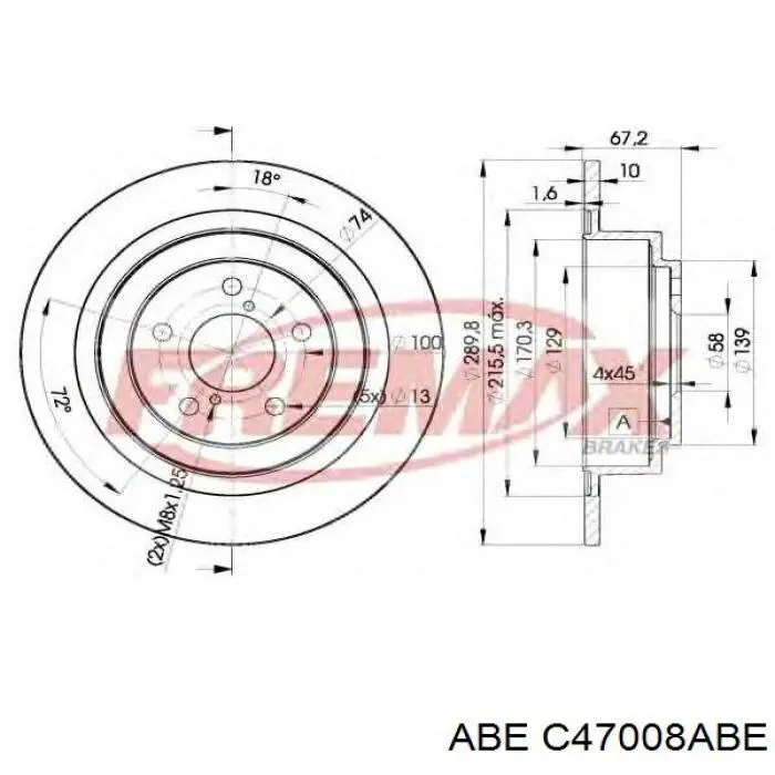 Гальмівні диски C47008ABE ABE