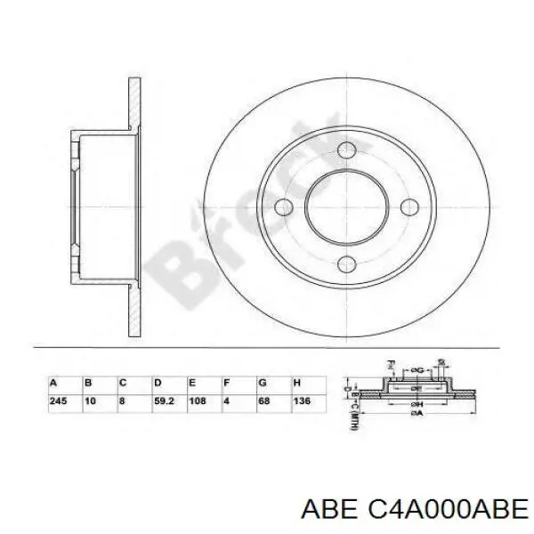 Купити C4A000ABE ABE Диск заднього гальма