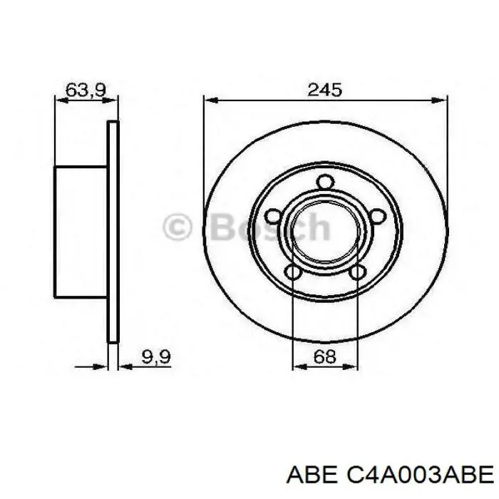 Диск гальмівний задній ABE C4A003ABE