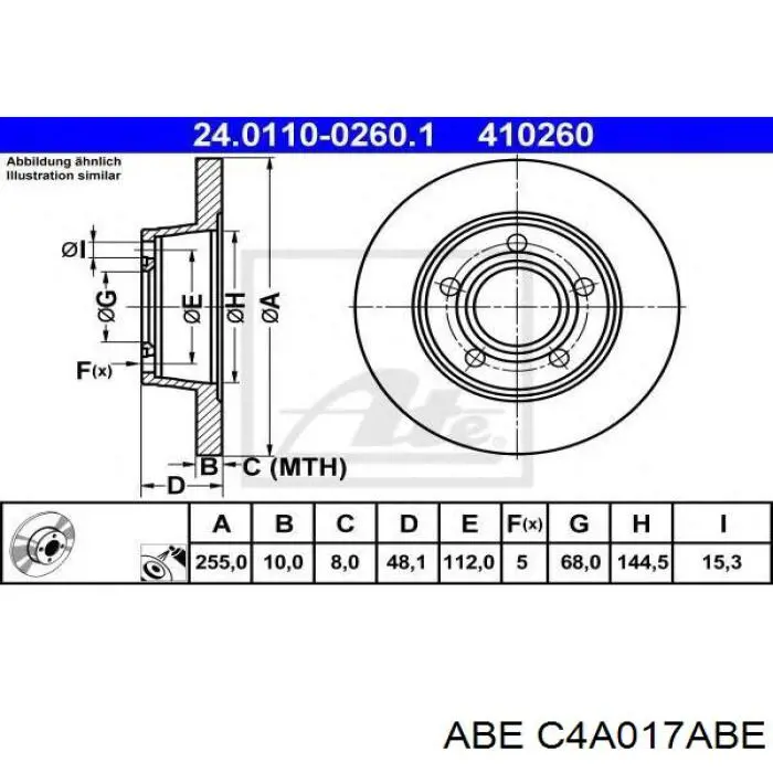 Гальмівні диски C4A017ABE ABE
