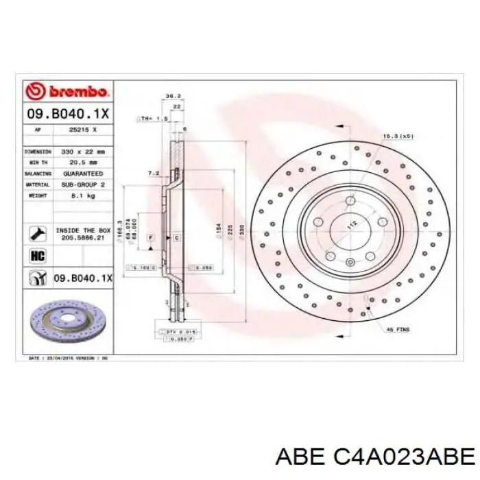 Гальмівні диски C4A023ABE ABE
