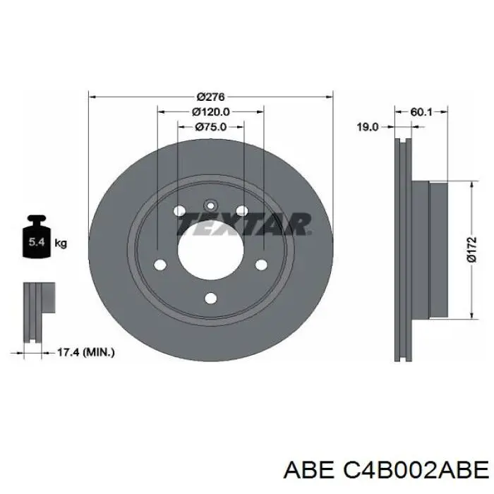 Купити C4B002ABE ABE Диск заднього гальма