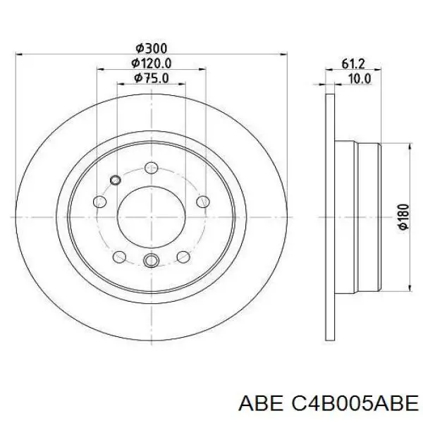 C4B005ABE ABE диск гальмівний задній