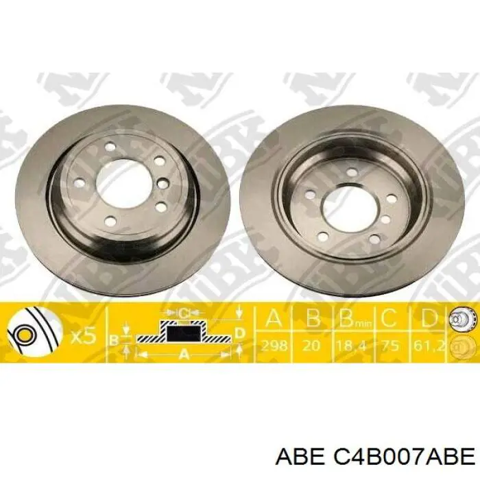 Диск гальмівний задній ABE C4B007ABE