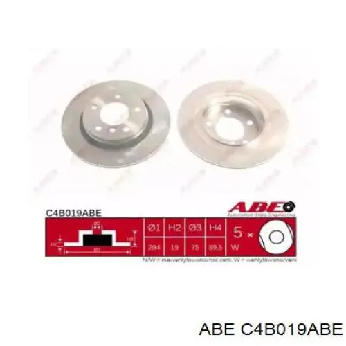 Диск гальмівний задній C4B019ABE ABE