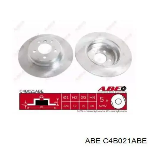 C4B021ABE ABE диск гальмівний задній