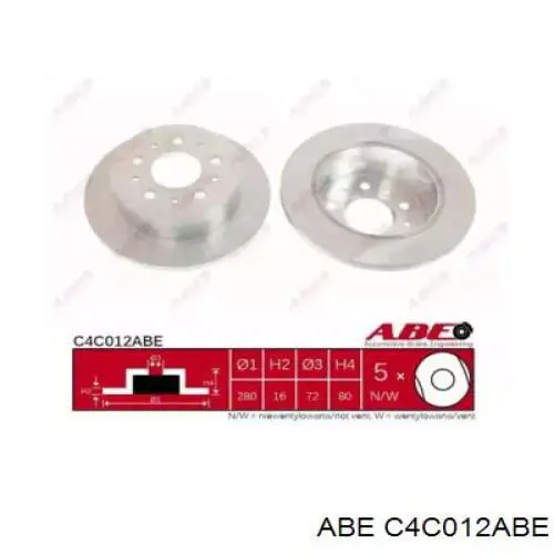 Задні дискові гальма ABE C4C012ABE ціна, від 38.75 USD