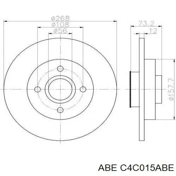 Купити C4C015ABE ABE Диск заднього гальма