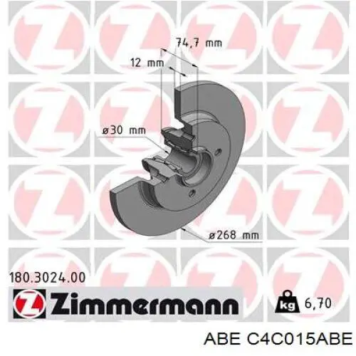 Гальмівні диски C4C015ABE ABE