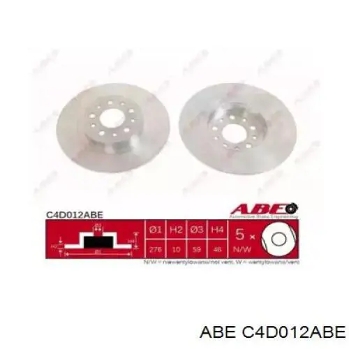 Купити C4D012ABE ABE Диск заднього гальма