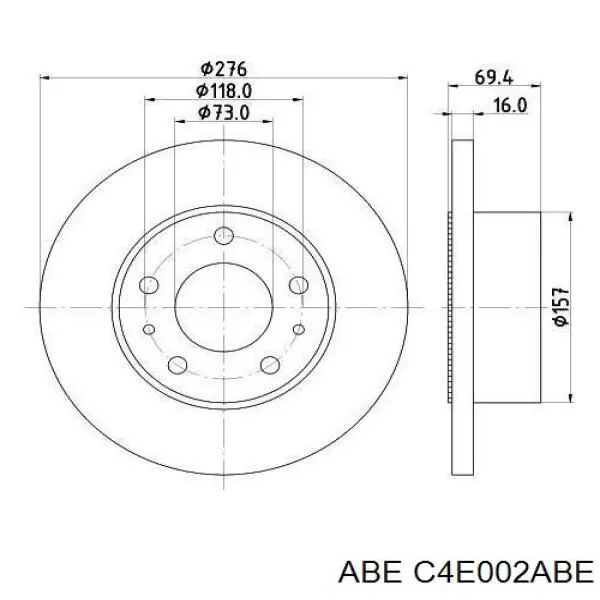 Задні дискові гальма ABE C4E002ABE ціна, від 46.11 USD