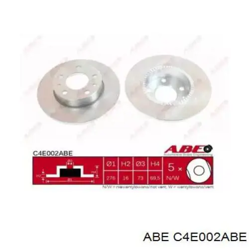 Гальмівні диски C4E002ABE ABE