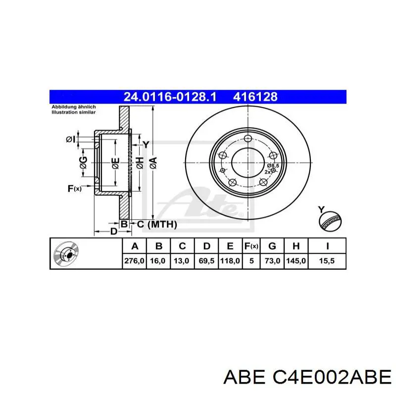 Купити C4E002ABE ABE Диск заднього гальма