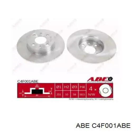 C4F001ABE ABE Дискові гальма
