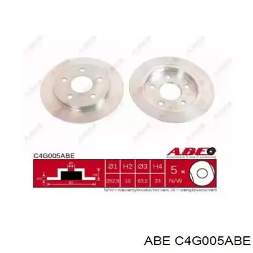 Гальмівні диски C4G005ABE ABE