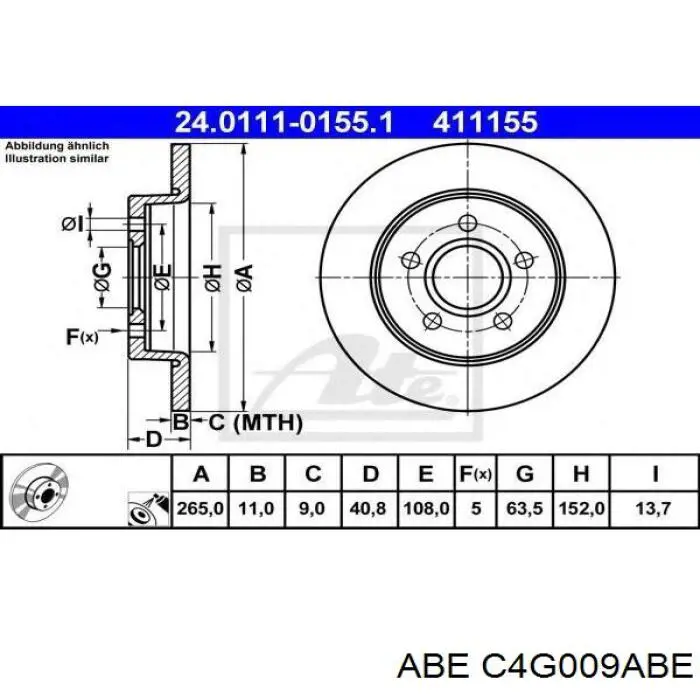 Гальмівні диски C4G009ABE ABE