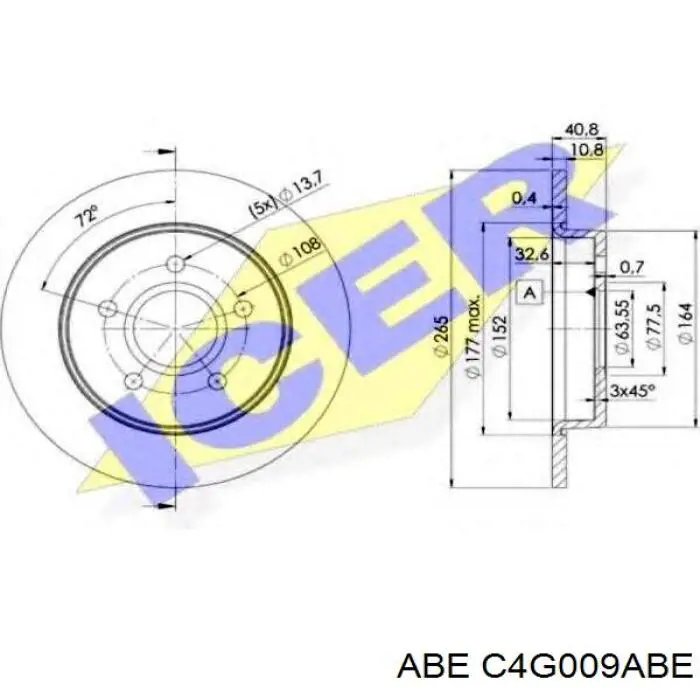 Задні дискові гальма ABE C4G009ABE ціна, від 23.03 USD