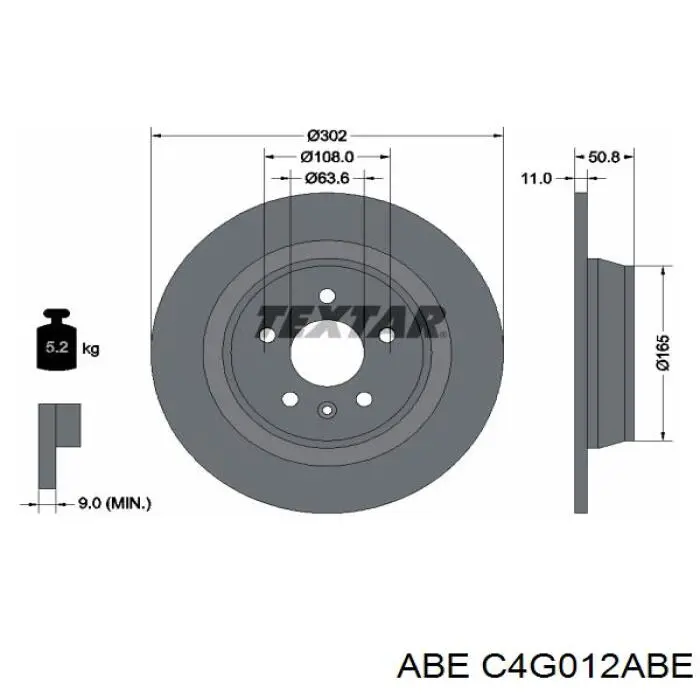 Диск гальмівний задній C4G012ABE ABE