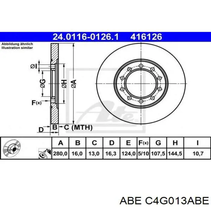 C4G013ABE ABE Дискові гальма