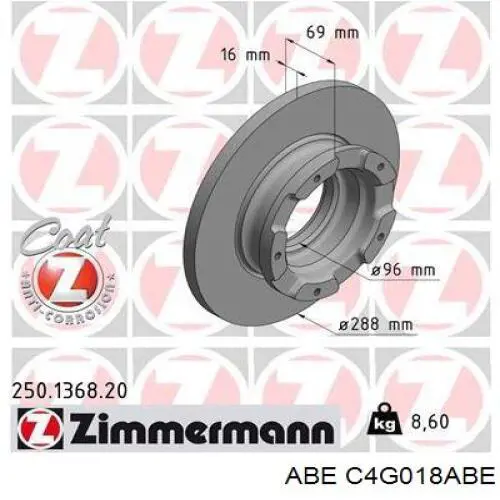 Купити C4G018ABE ABE Диск заднього гальма