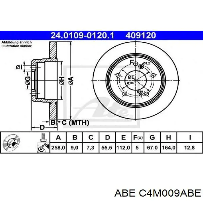 Купити C4M009ABE ABE Диск заднього гальма